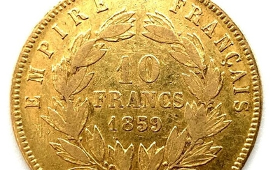 France. Napoléon III (1852-1870). 10 Francs 1859-BB, Strasbourg