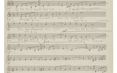Frederick Loewe. Autograph manuscript of the song 'If ever I would leave you' from "Camelot", 1960s