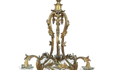 French Bronze Tall Chandelier