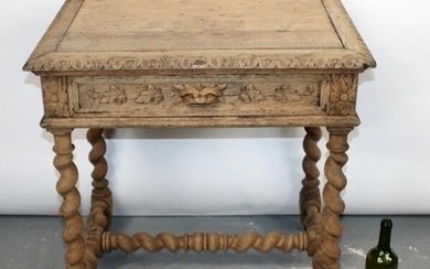 French bleached oak bureauplat desk