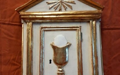 Front with relative wall tabernacle door. (1) - gilded and lacquered wood - 1700 - 1800
