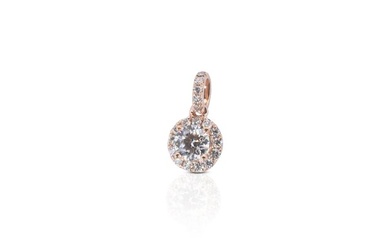 GIA Certificate. - 0.58 total carat Natural Diamonds - 18 kt. Pink gold - Pendant - 0.41 ct Diamond - Diamonds