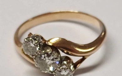 GOLD 3 - STONE DIAMOND TWIST RING, THE DIAMONDS APPROX 0.6 C...