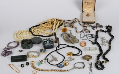 GROUP of MISCELLANEOUS SILVER and COSTUME JEWELRY