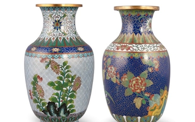 A GROUP OF TWO (2) CLOISONNE VASES BY THE WORKSHOP LAO TIAN LI 老天利製 China,...