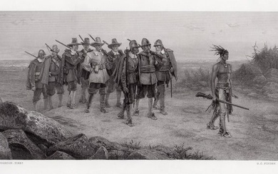 George Henry Boughton The March of Miles Standish 1872 engraving