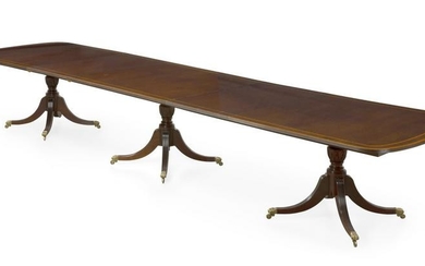 George III style triple pedestal dining table