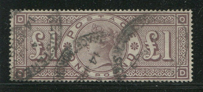 Great Britain 1888 - £1 brown-lilac watermark ORBS - Stanley Gibbons 186