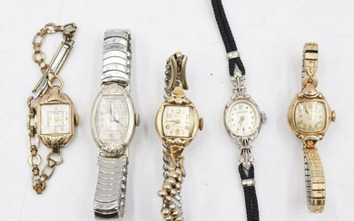 Group of 5 Vintage Ladies Timepieces, Longines
