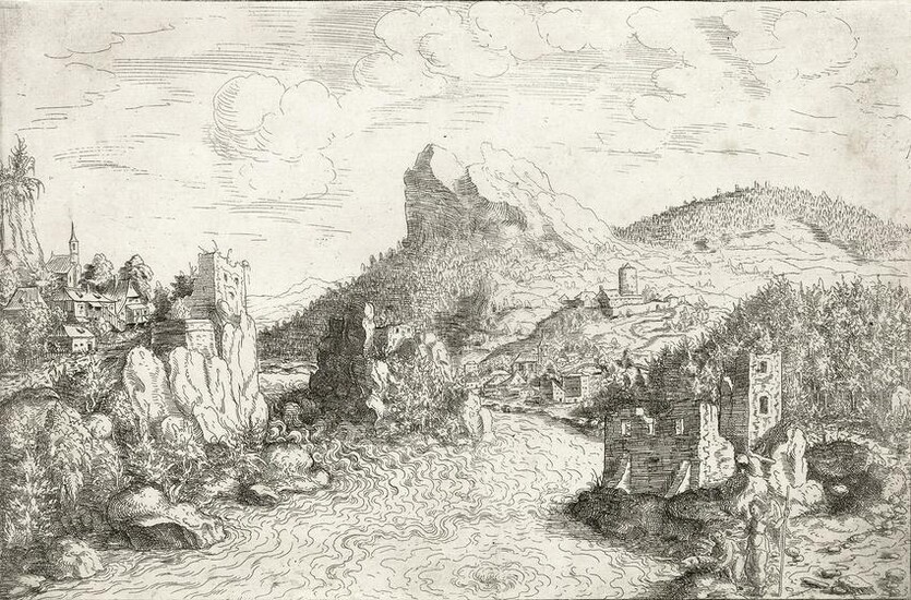 HANS SEBALD LAUTENSACK Landscape with Tobias at a River