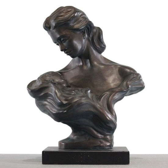 HEATH, Austin Prod. Mother and Infant Sculpture Bronzed