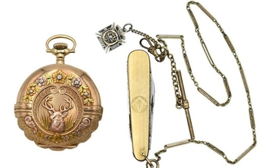 Hamilton 14 Karat Gold Hunting Case Pocket Watch