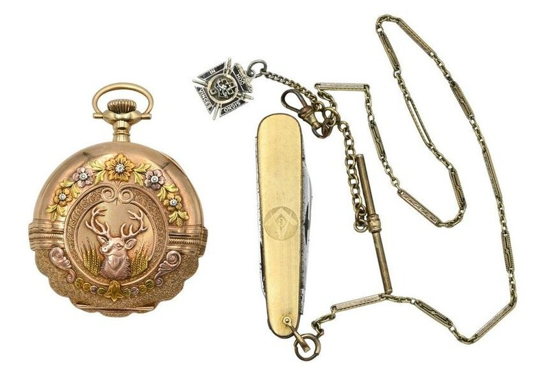 Hamilton 14 Karat Gold Hunting Case Pocket Watch