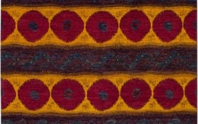 Hand-knotted Shalimar Red, Yellow Wool Rug 9'0" x 16'2"
