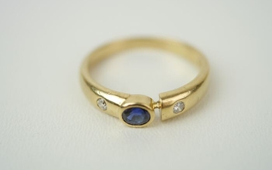 Henrich & Denzel - 18 kt. Gold - Ring Diamond - Sapphire