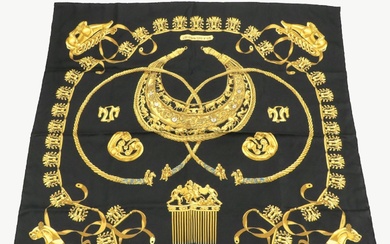Hermes "Les Cavaliers d'Or" Scarf 90 in Silk Twill
