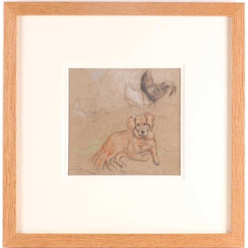 Horace Mann Livens RBA (1862-1936), Study with Dog and Hens,...