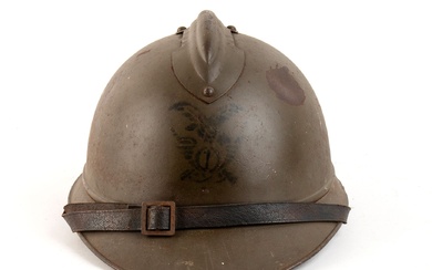 ITALY, Kingdom Great War Alpine officer helmet particular privately made French helmet with frieze of...