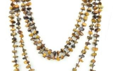 Impressive 92 Inch Long Tiger's Eye Bead Necklace
