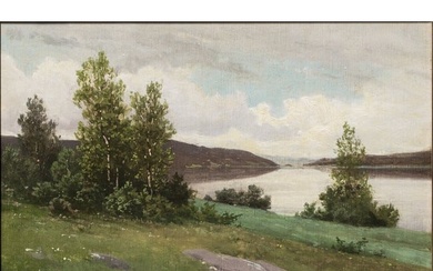Isak Philip Hartvig Ree Barlag (1840 - 1913) - Atmospheric Summer Landscape with River