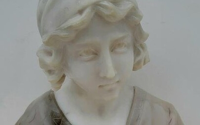 Italian Beaux Arts Female Alabaster Bust