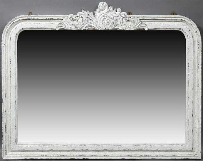 Italian Style Polychromed Overmantel Mirror, 20th c.