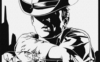 James Dean "GIGANTE" by RM - Retrato Tribute en tinta negra - (Litografía Comic Big Size XL)
