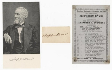 Jefferson Davis Signature & Election Piece