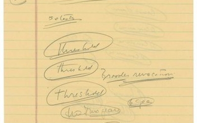John F. Kennedy Cold War Handwritten Notes and Doodle