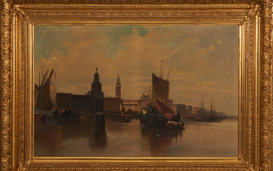 KARL KAUFMANN (1843-1902/5) View of Venice, oil painting on canvas, signed and dated with one of the artist's pseudonyms Charles Marchand, Vienne and unclear year.