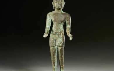Khmer style bronze standing Avalokiteshvara