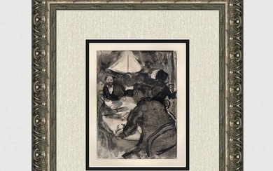 LIMITED 1938 Edgar DEGAS Etching The Famous Friday Dinner GALLERY FRAMED