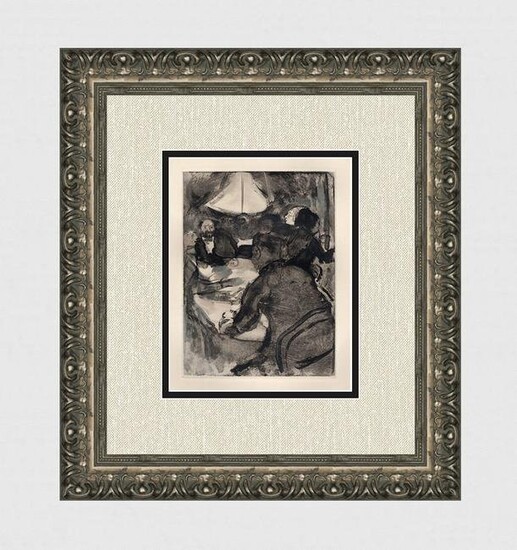 LIMITED 1938 Edgar DEGAS Etching The Famous Friday Dinner GALLERY FRAMED