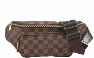 LOUIS VUITTON Louis Vuitton Damier Bum Bag Melville Belt Brown PVC Leather