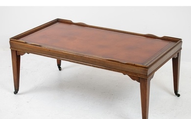 LOW TABLE, Georgian style mahogany with leather top, 43cm H ...
