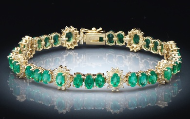 Ladies' Emerald and Diamond Bracelet
