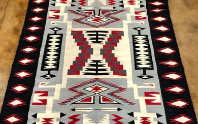 Large Navajo Storm Pattern Floor Rug