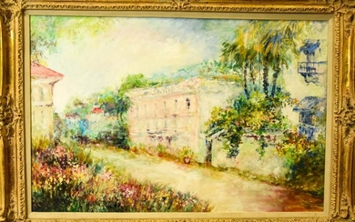 Large Oil Painting of Southern France by Nagy