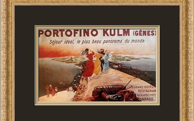 Leonetto Cappiello Portofino Kulm Advertising Poster Print Custom Framed
