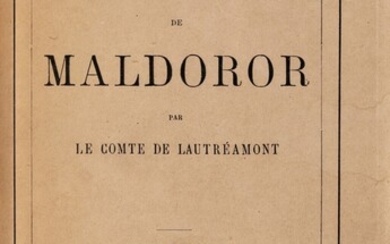 Les Chants de Maldoror. Paris et Bruxelles, 1874. In-8, maroquin janséniste d'Alix, Édition originale., Lautréamont, Isidore Ducasse dit le comte de