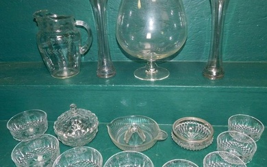 Lot Clear Glass Items