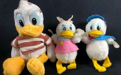 Lot of 3 Vintage Donald Duck and Daisy Duck Pirate Plush Toys Applause Walt Disney Bean Bag