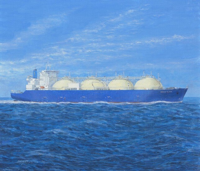M. Yanagiser, late 20th/early 21st century- S.S. Grand Elena, 2007; oil on canvas, signed and dated lower left, 44.5 x 52 cm