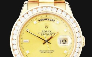 MENS 18K GOLD ROLEX PRESIDENT DAY-DATE CHAMPAGNE