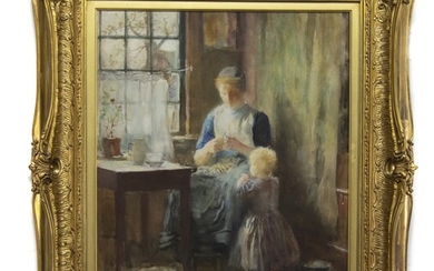 MOTHER AND DAUGHTER, A WATERCOLOUR
