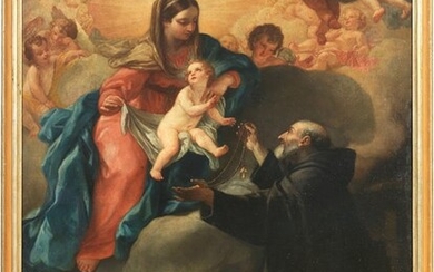 Madonna col Bambino e Santo, Cerchia di Bartolomeo e Tommaso Chiari (XVIII secolo)