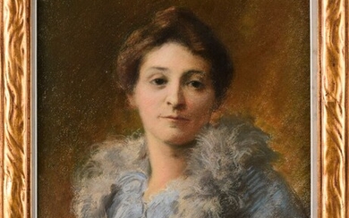 Marcel RIEDER (1862-1942) Jeanne KICHFF portrait Pastel sur papier 45x 34 cm Porte au revers...
