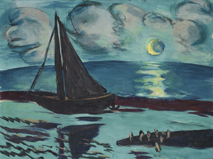 Max Beckmann (1884-1950), Mondnacht am Meer (grün)