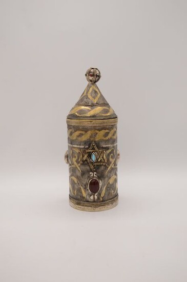 Megilah case - .840 silver - Turkmenistan - Early 20th century