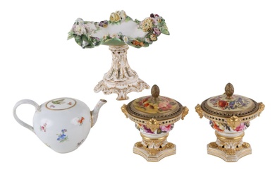 Meissen Porcelain Floral Decorated Teapot